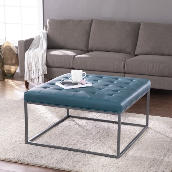 SEI Ciarin Upholstered Cocktail Ottoman - Blue