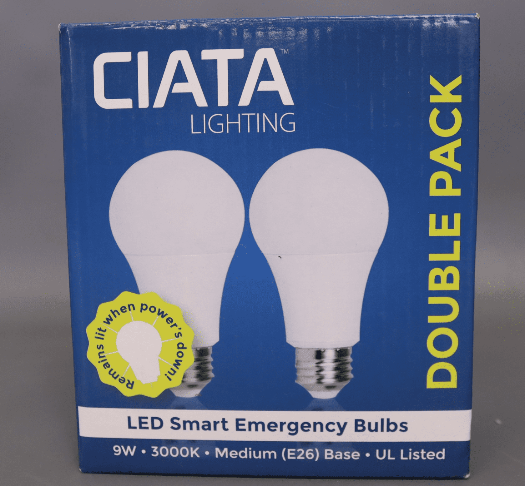 Ciata LED 9W (60W Equivalent) Soft White Light Bulbs, Rechargeable Battery Backup (2 Pack)