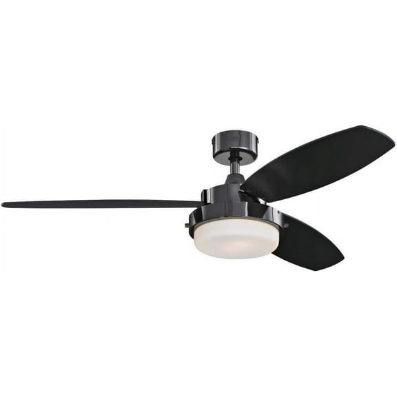 Ciata Lighting 52 Inch Alloy Indoor Ceiling Fan in Brushed Nickel Finish with LED Light Kit in Opal Frosted Glass with Reversible Beech/Wengue Blades