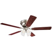 Ciata Lighting 52 Inch Contempora IV White Finish Indoor Ceiling Fan with Dimmable LED Light Fixture in Frosted Ribbed Glass with Reversible White/White Washed Pine Blades