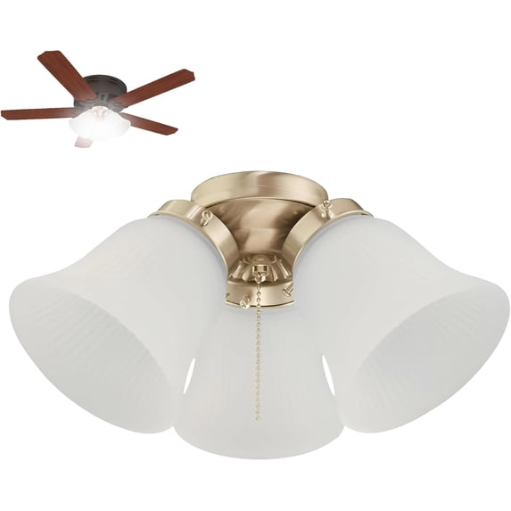 Visual Reference: Ciata Modern Ceiling Fan Light Fixture Kit With 3 Frosted
