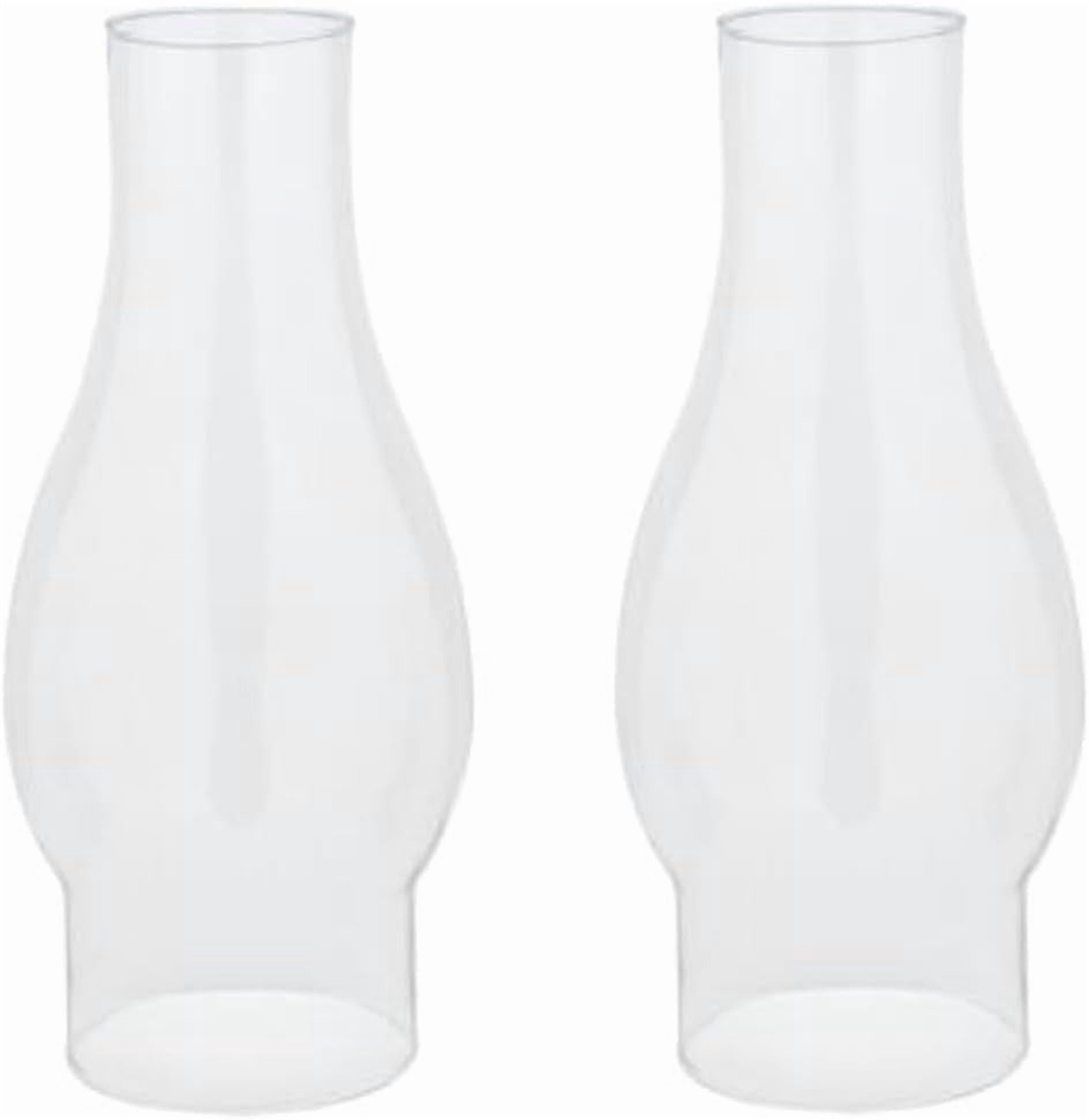 Ciata Oil Lamp, Glass, Victorian Hurricane Chimney Lamp Globe Replacement, 8-1/2 Inch Handblown Clear Glass Chimney Lamp Shade with 3 Inch Fitter and 4 Inch Bulge - 2 Pack