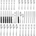 thumbnail image 1 of Cibeat 36-Piece Flatware Set with Steak Knives, Stainless Steel Silverware Set, Kitchen Cutlery Set for 6, Include Steak Knife/Fork/Spoon, Dishwasher Safe, 1 of 7