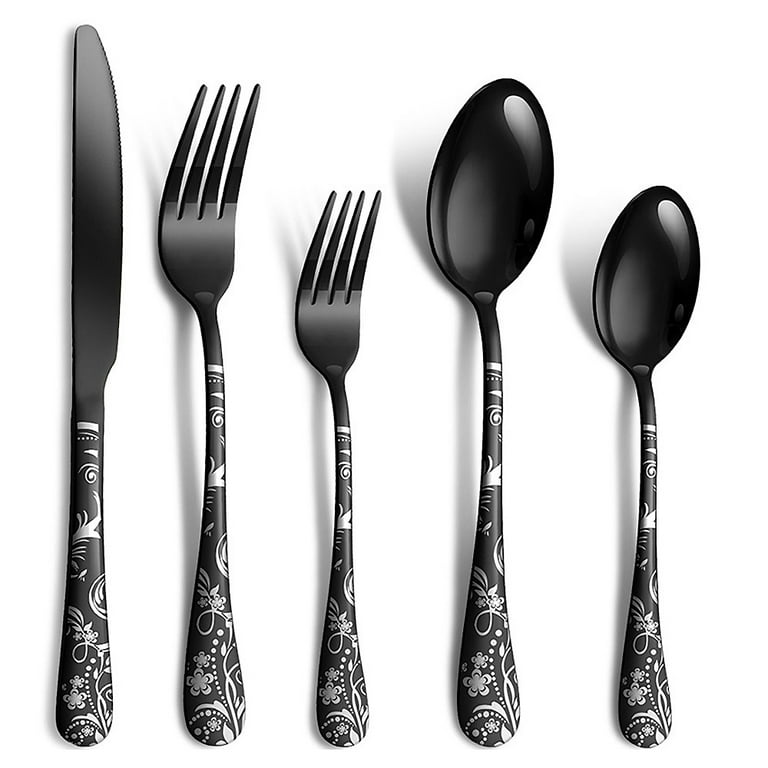 https://i5.walmartimages.com/seo/Cibeat-Black-Silverware-Set-20-Piece-Stainless-Steel-Flatware-Flower-Pattern-Forks-and-Spoons-Set-with-Knives-Mirror-Finish-Dishwasher-Safe_832d17a5-7f7a-4182-95ce-f6c4db28d8fb.87f6c664649c85ea9eee3bc0003715bf.jpeg?odnHeight=768&odnWidth=768&odnBg=FFFFFF