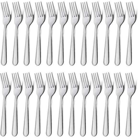 Cibeat Dinner Forks Set 24pcs Mirror Polished Stainless Steel Silverware Forks for Salad, Fruit, Pasta, Steak, Fish, Chicken