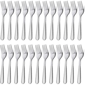 Cibeat Dinner Forks Set 24pcs Mirror Polished Stainless Steel Silverware Forks for Salad, Fruit, Pasta, Steak, Fish, Chicken