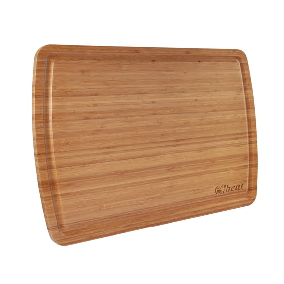 Cibeat Extra Large Cutting Board 30"x20" Bamboo Wooden Butcher Block Kitchen Chopping Board with Juice Groove for Turkey Meat Vegetables BBQ