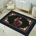 Cibee Carpet Border British Style Easter Bunny Flowers Dark Blue Living
