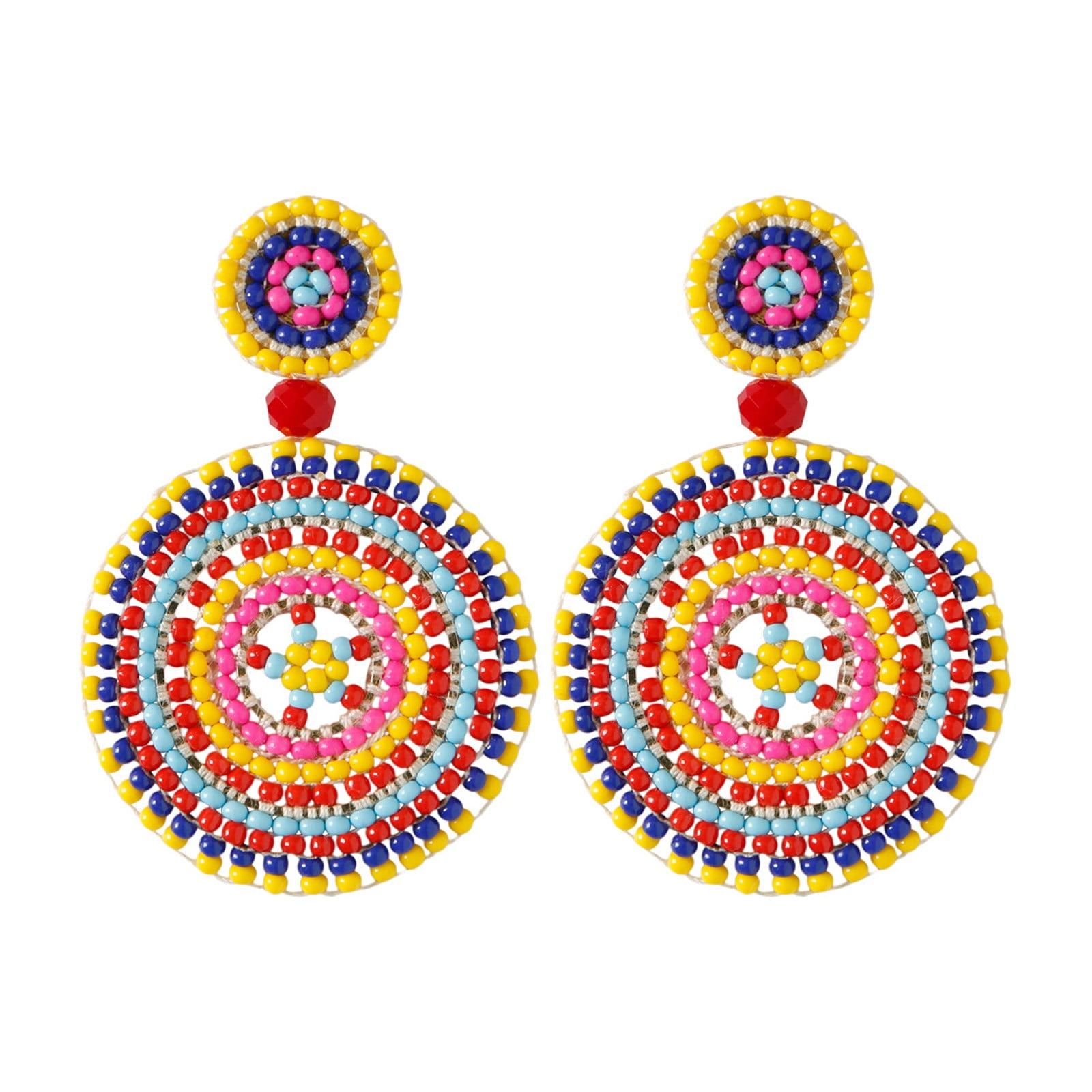 Cibee Earrings For Women Retro Ethnic Style Lightweight Hand Woven Rice
