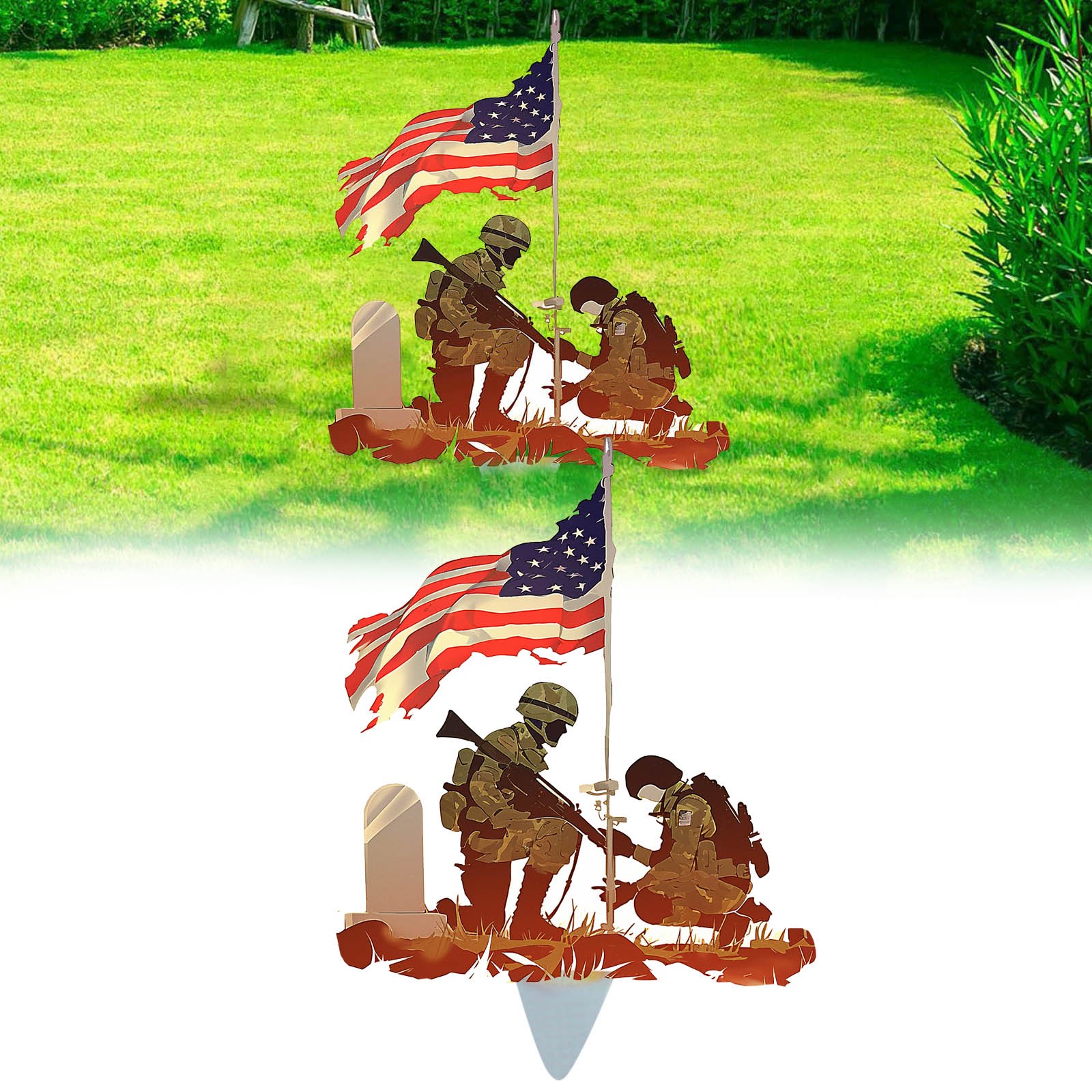 Cibee Garden Markers for Metal Independence Day Soldier Memorial Plaque ...