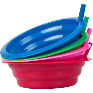 8 Pc Cereal Bowls with Straws and Kids Straw Cups Set Sippy Sip-a-Bowl BPA  Free 