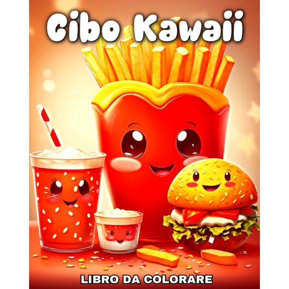 Cibo Kawaii Libro da Colorare: Disegni Kawaii da Colorare Cibo, Bevanda e Dolci Adorabili, (Paperback)