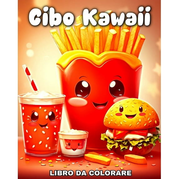 Cibo Kawaii Libro da Colorare: Disegni Kawaii da Colorare Cibo, Bevanda e Dolci Adorabili, (Paperback)