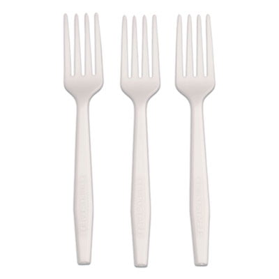 Amercareroyal L1801W Cpla Cutlery, Heavyweight Fork, Plastic, White, 1,000/carton
