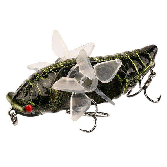 Cicada Fishing Lure, Freshwater Hard Lures with Rotating Spins Propeller, Realistic 7 5cm Freshwater Fishing Lures, Artificial Bass Accessories for Lake Pond