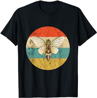 Cicada Insect Retro Sunset Magicicada Brood Cicada Swarm T-Shirt ...