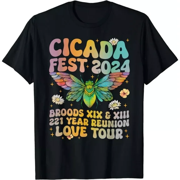 Cicada Lover Fest 2024 Broods XIX & XIII 221 Years Unisex T-Shirt