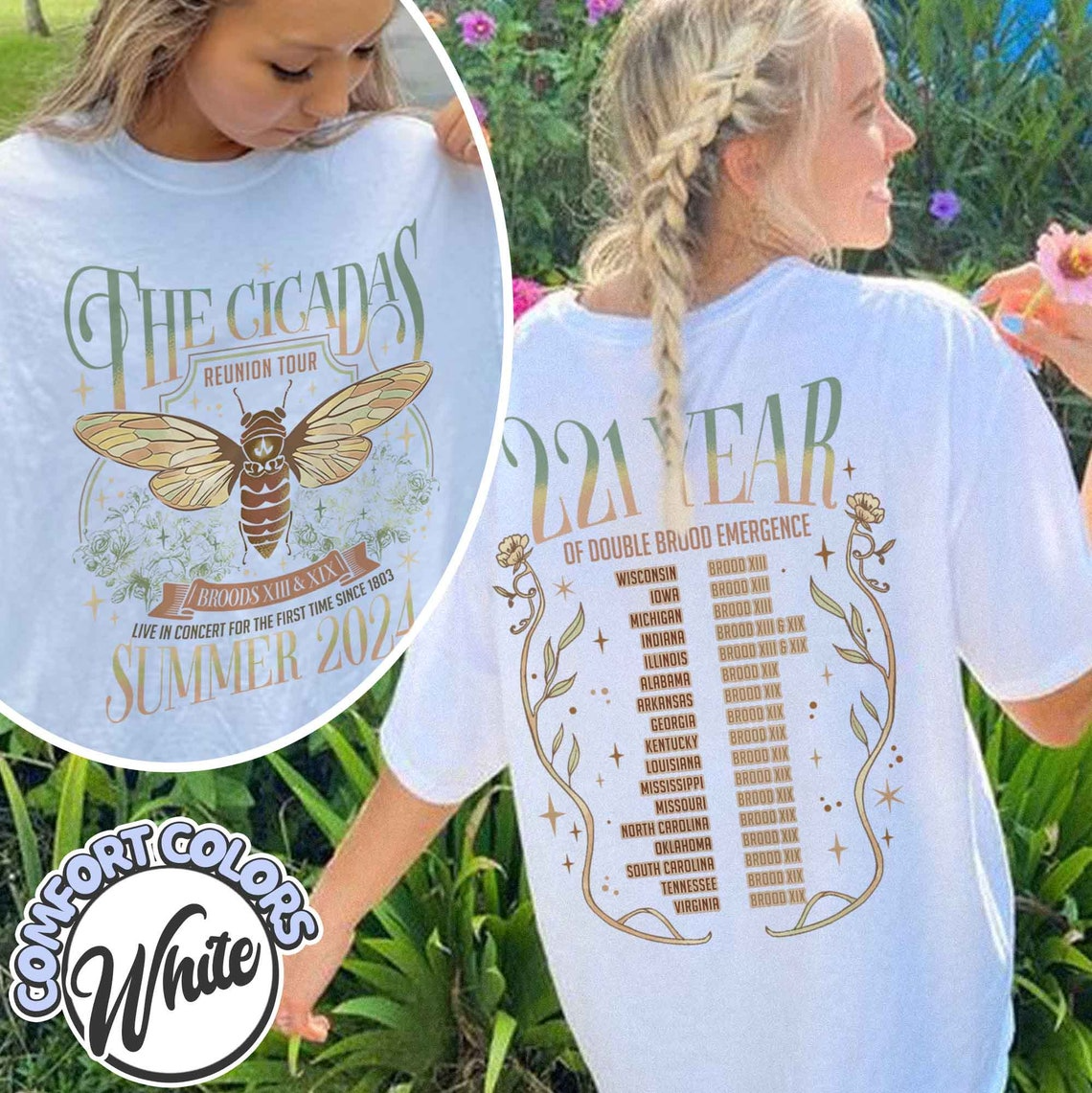 Cicada Reunion Summer 2024 Comfort Colors Shirt, Cicada Concert Tshirt ...