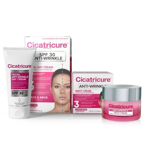 Cicatricure Day & Night Facial Cream Bundle, 24-Hour Hydrating Skincare Routine, Helps Smooth Skin Texture & Maintain Elasticity, 2-Pack
