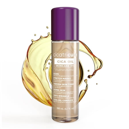 Cicatricure Cica Oil for Stretch Marks & Scars, Vitamin E Body Oil, Visible Results in 4 Weeks, 6.7 fl oz (1 Pack)