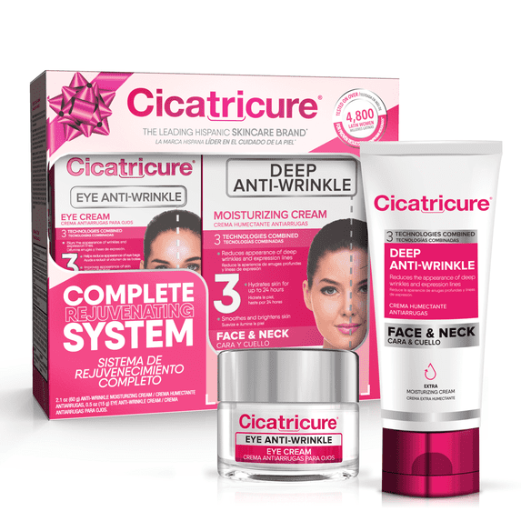 Cicatricure Complete Rejuvenating Skin Care System Gift Set with (1) Eye Anti-Wrinkle Cream & (1) Deep Anti-Wrinkle Moisturizing Cream, Value Pack of 2