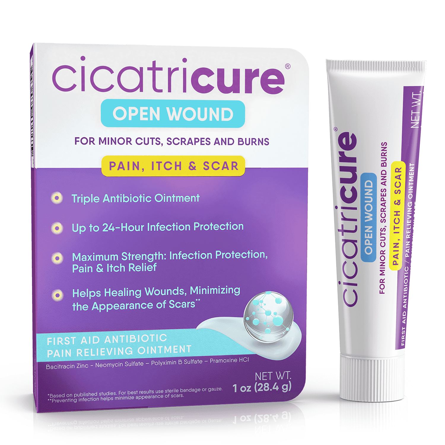 Cicatricure First Aid Antibiotic Ointment: Relief for Cuts, Burns, Itch, and Scars - 1 oz