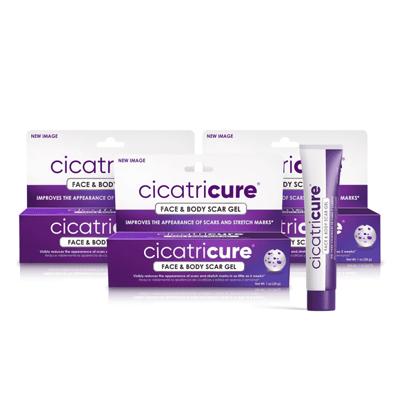 Cicatricure Scar Reducing Cream, Face & Body Scar Gel, 1 oz (30g), Pack of 3