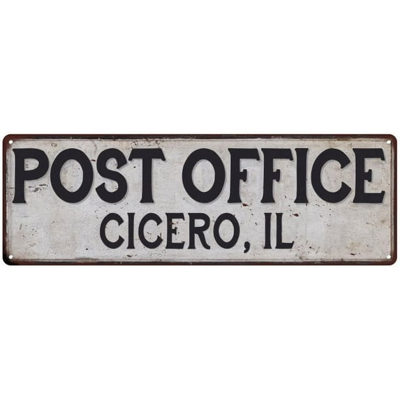 Cicero, Il Post Office Metal Sign Vintage 6x18 106180011382