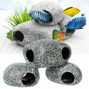 Cichlid Stone Decoration - Large Aquarium Rock - Fish Tank Hideaway Decor for African Cichlids