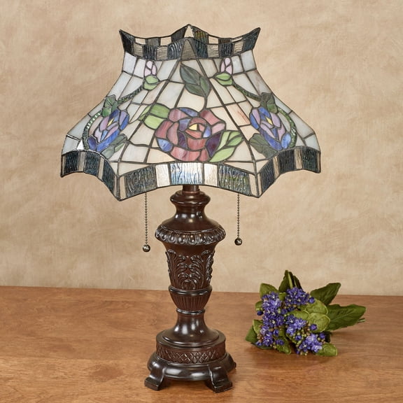 Cicily Rose Stained Glass Table Lamp Multi Pastel Multi Pastel