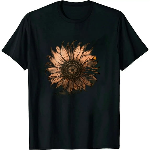 Cicy Bell Women's T Shirts Short Sleeve Tees Sunflower Graphic Loose Summer Tops
