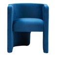 thumbnail image 1 of Cid 24 Inch Accent Chair, Blue Velvet, Curved Backrest, Unique Panel Legs, 1 of 5