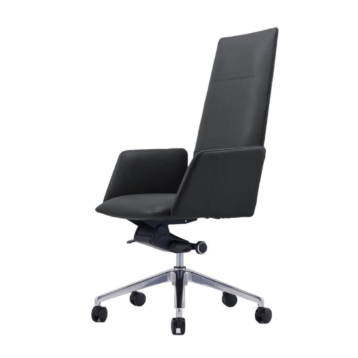 Cid 24 Inch Modern Office Chair, Knee Tilt, Sleek Tall Back, Black ...