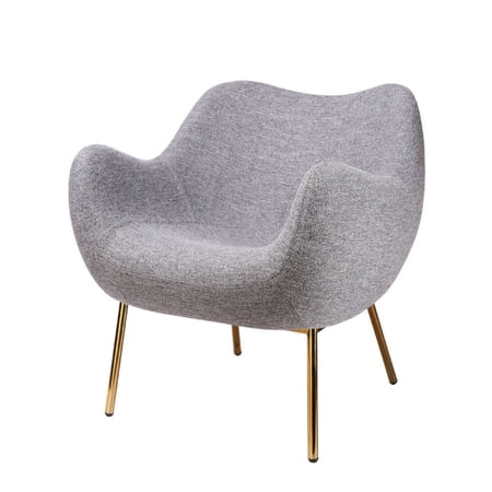 Cid 28 Inch Modern Accent Chair, Rounded Backrest, Fabric, Gray- Saltoro Sherpi