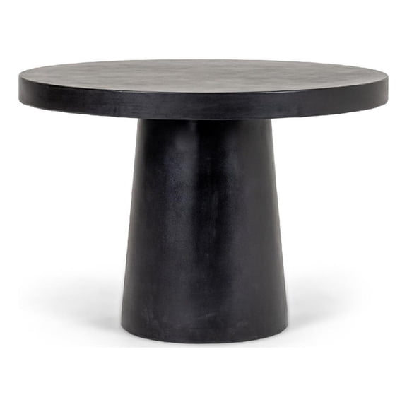 Cid Deso Dining Table-Black Concrete and Tapered Base-Round 43 Inch Top