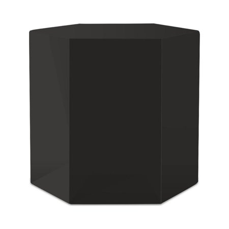 Cid Keli 13 Inch Modern Side End Table, Modular, Hexagonal, Medium, Black- Saltoro Sherpi