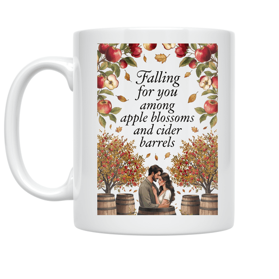 Cider Mill Romance Under Apple Trees - Fall Lovers - 11 oz Ceramic Coffee Mug