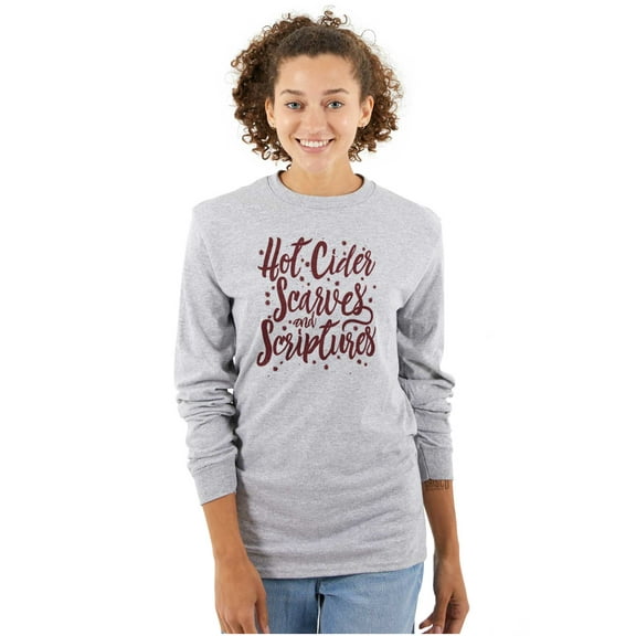 Cider Scarves Scripture Christian Women Plus Size Long Sleeve Graphic Tee Brisco Brands 3X