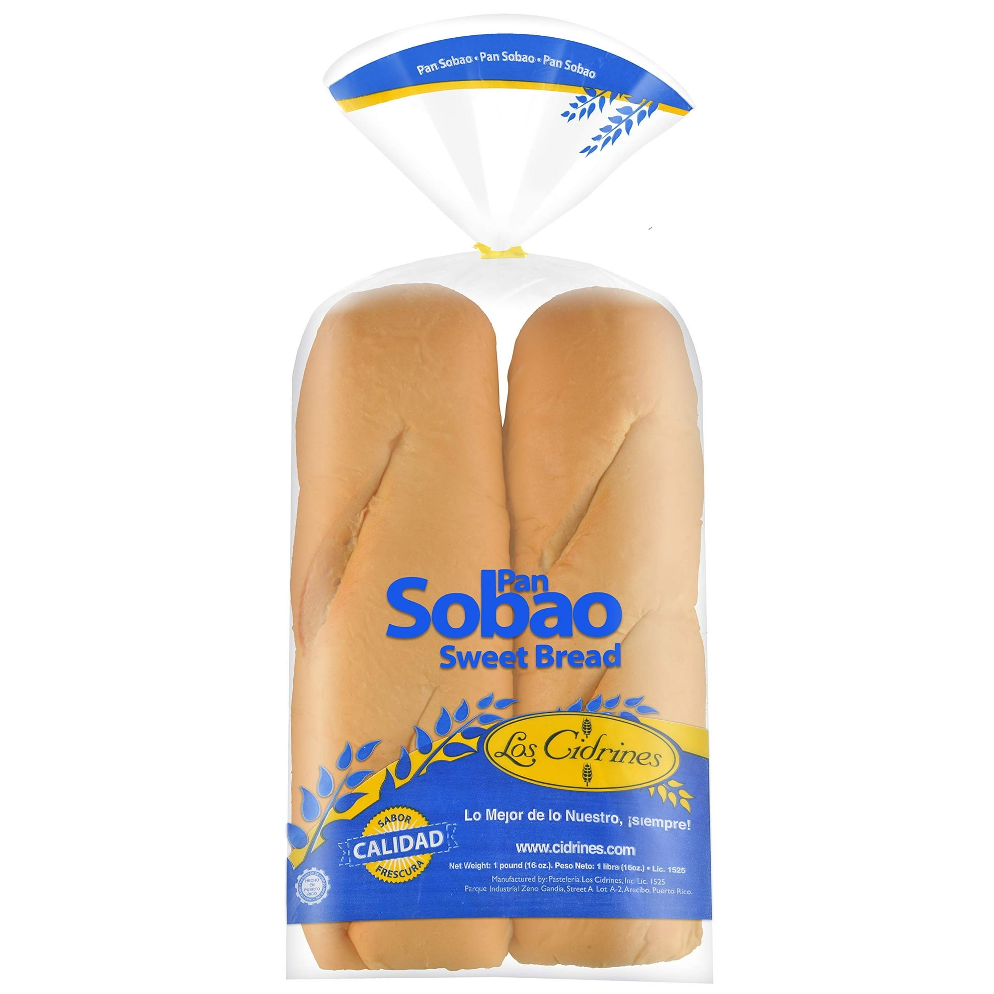 Cidrines Pan Sobao Sweet Bread 14 oz 2 Pre-Baked Loaves (Pack of 4)