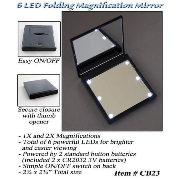Cidron 6 LED Folding Mirror