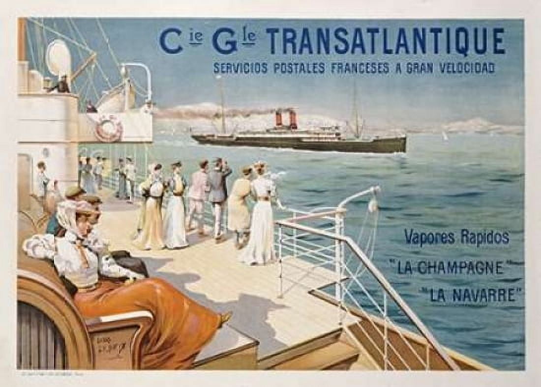 Cie Gle Transatlantique Canvas Art - Ernest Louis Lessieux (20 x 28)
