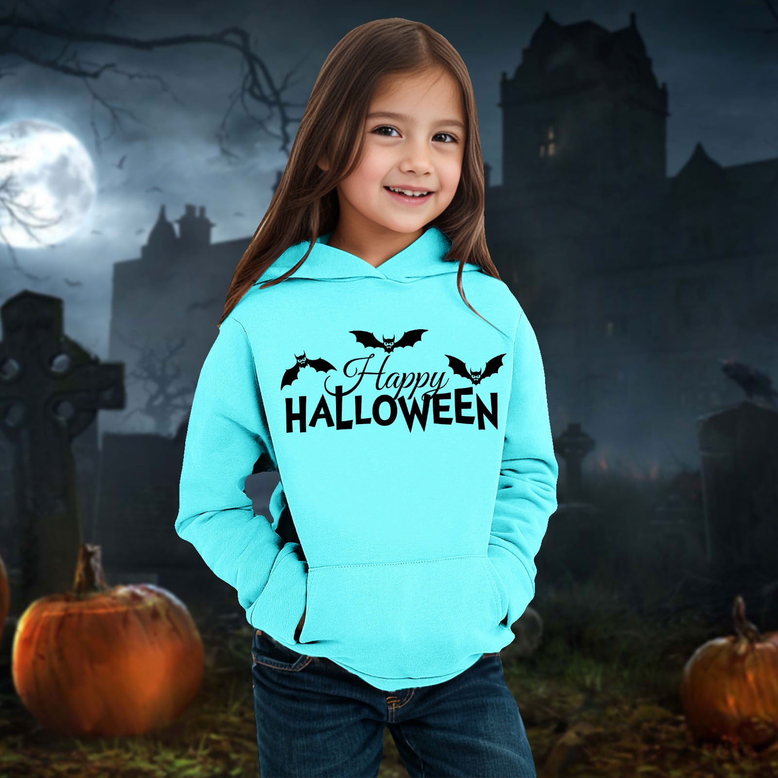 CieKen Child Toddler Boys Girls Long Sleeve Cartoon Prints Warm Hoodie