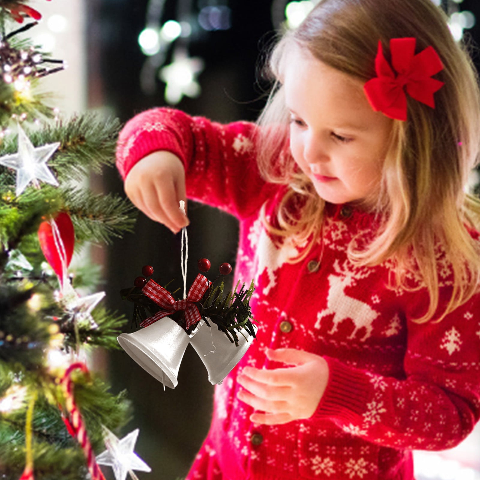 CieKen Open Christmas Bells, Christmas Holiday Decoration Tree, Hanging