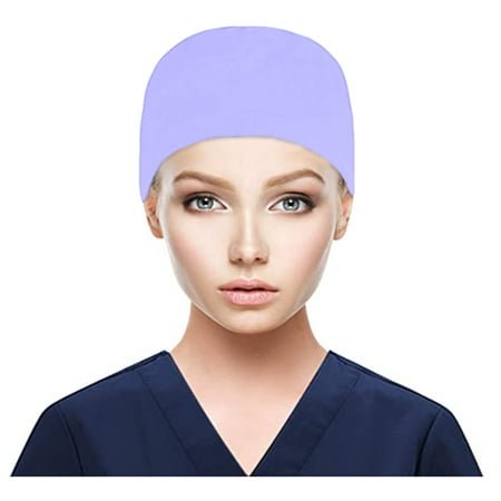 CieKen Scrub Cap With Buttons Bouffant Hat With Sweatband for Womens and Mens
