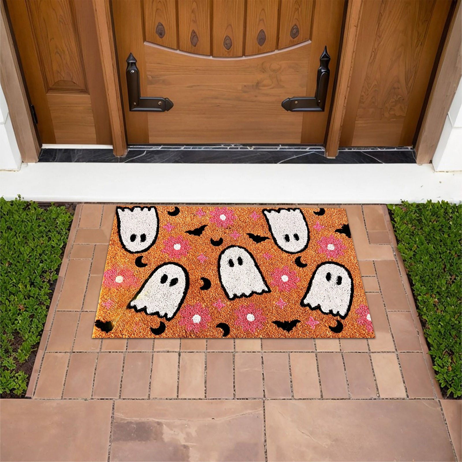 CieKen Velvet Floor Mat Thanksgiving Pumpkin Floor Mat Decoration ...