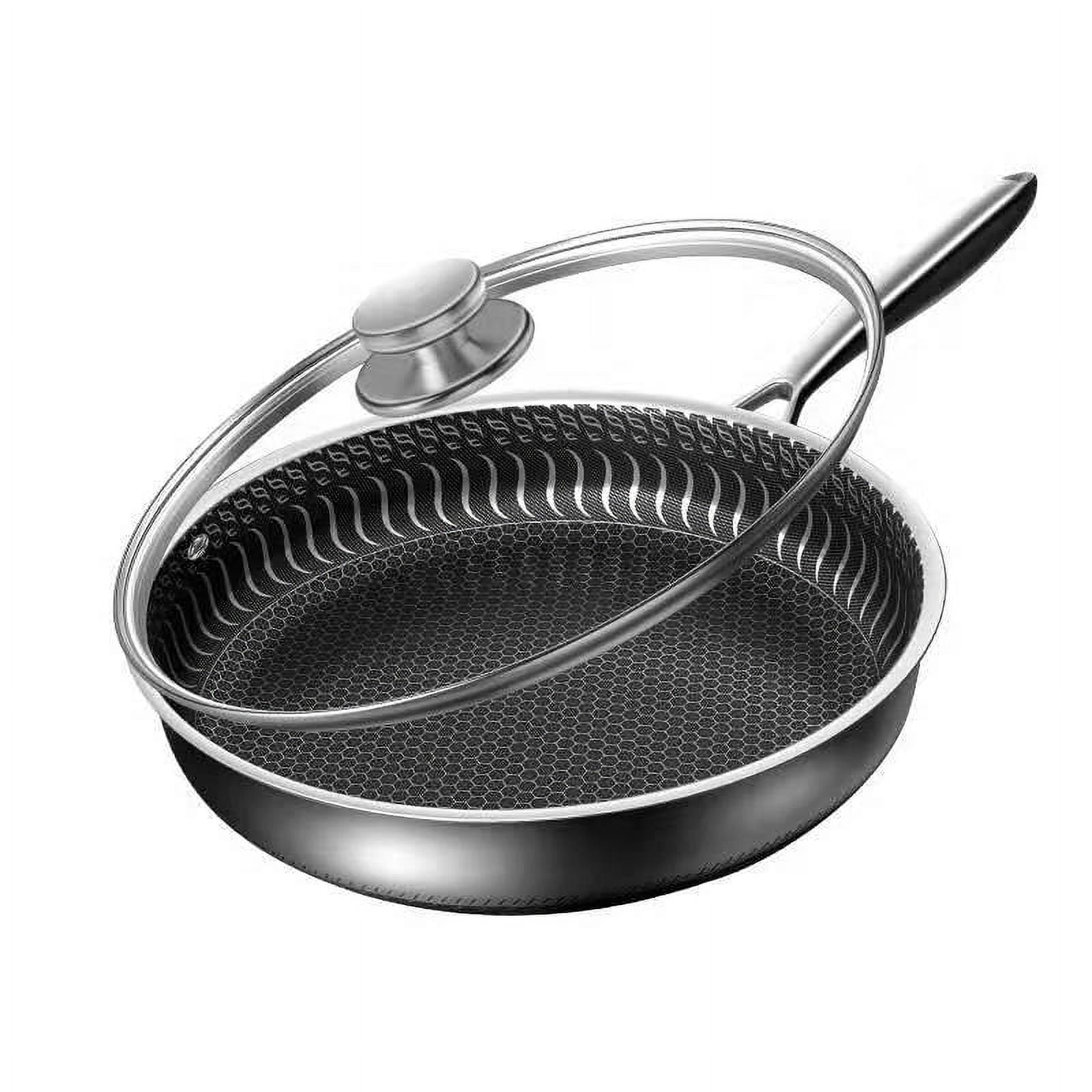 Cieatiam Stainless Steel NonStick Skillet Double Sided Non