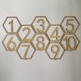 Cieatiam Wooden table number plate 120 hexagonal hollow digital seat