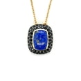 thumbnail image 1 of Genuine Black Spinel Necklace for Women 5.69 Carats Emerald Cut Blue Lapis Necklace for Women, 1 of 8