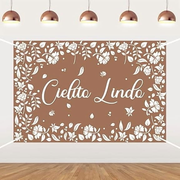 Cielito Lindo Baby Shower Backdrop Brown Fiesta Cielito Lindo Photography Background for Mexican Talavera Wedding Birthday Bridal Shower Party Decorations Banner Photo Supplies 5x3ft