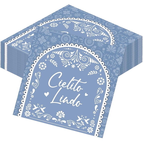 Cielito Lindo Party Napkins Decoration, 50PCS Cielito Lindo Baby Shower Disposable Paper Napkin Decorations Mexican Fiesta Decor Mexicano Fiesta Supplies